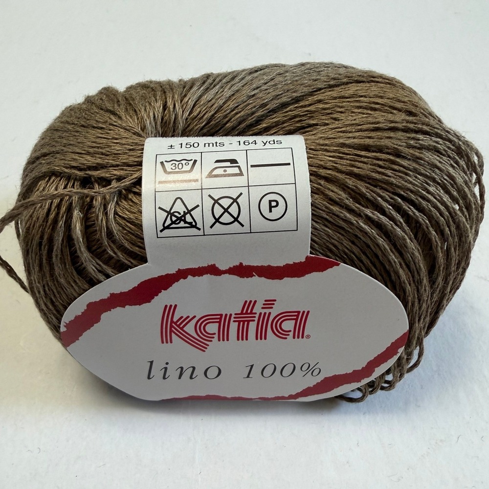 New Katia Lino 100% Linen Yarn 50g Brown Knitting Crochet Fiber